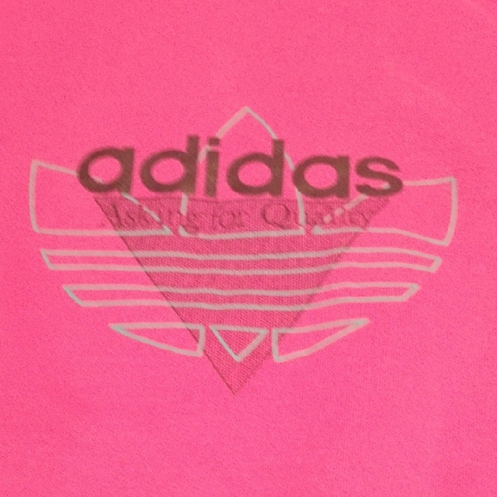 Rare Vintage 90s Adidas Bold Logo Tee Fuchsia Teal